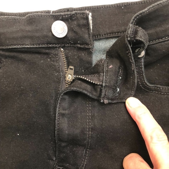 We The Free Free People Black Denim Stretch 5 Pocket Mini Skirt Size 26 - Picture 6 of 9